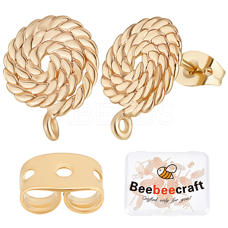 Beebeecraft 20Pcs Brass Stud Earring Findings KK-BBC0007-06-1