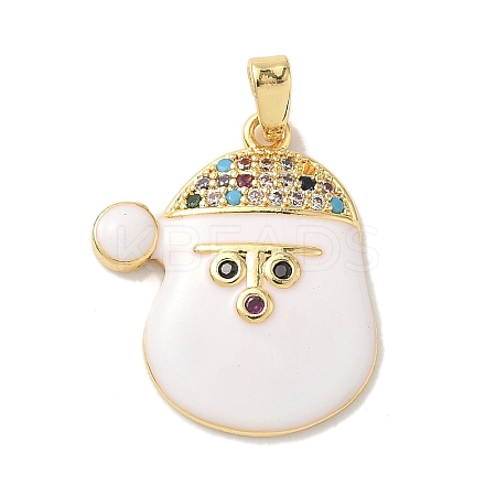 Christmas Brass Micro Pave Cubic Zirconia Pendants KK-K305-07D-01-1