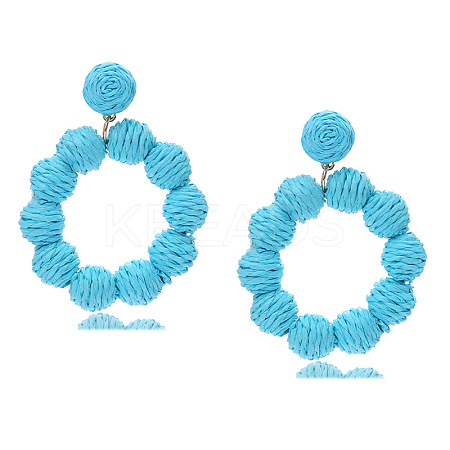 Raffia Stud Dangle Earrings FS-WG6C817-01-1
