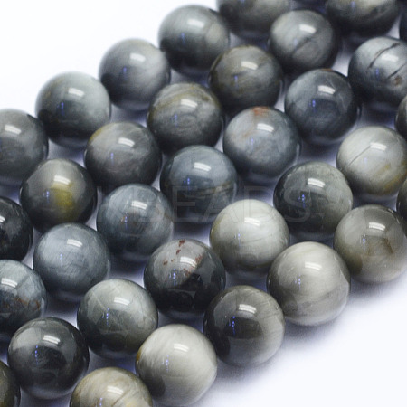 Natural Hawk's Eye Beads Strands G-L478-02-8mm-1