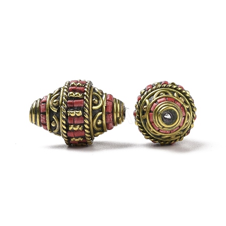 Handmade Tibetan Style Beads TIBEB-C002-04A-AG-1