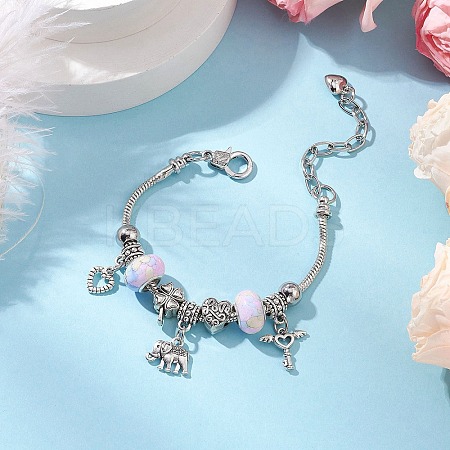 Alloy Snake Chain Charms Bracelets BJEW-JB11448-03-1