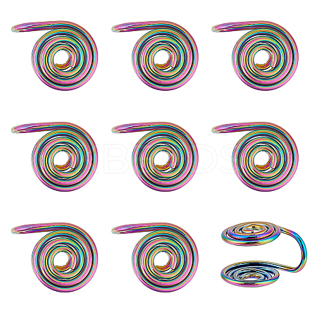10Pcs Stainless Steel Spiral Pad Cuff Earrings EJEW-HS0001-03RC-1