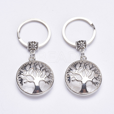 Natural Quartz Crystal Keychain KEYC-G043-C07-1