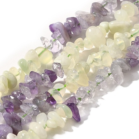 Natural New Jade & Amethyst Beads Strands G-L610-A21-01-1
