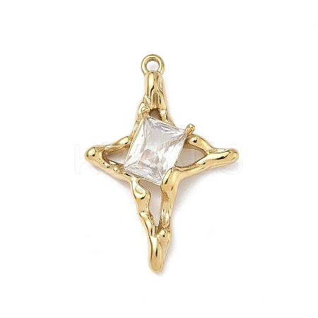 304 Stainless Steel Pave Cubic Zirconia Pendants STAS-U054-03G-1