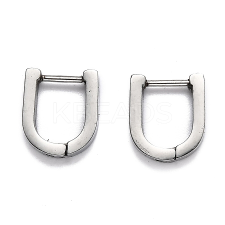 304 Stainless Steel Huggie Hoop Earrings STAS-J033-12A-P-1