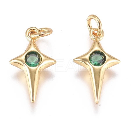 Brass Micro Pave Cubic Zirconia Charms ZIRC-G168-53G-02-1