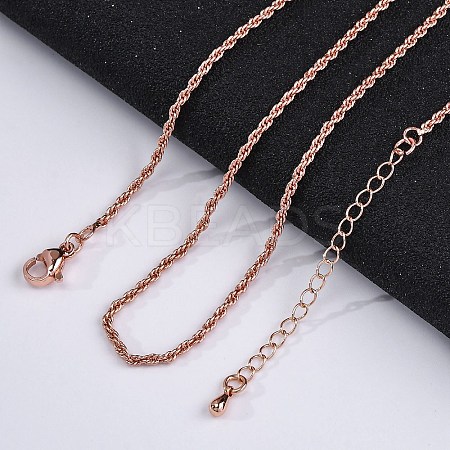 Brass Rope Chains Necklaces for Women NJEW-D302-03RG-1