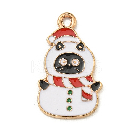 Christmas Kitten Alloy Enamel Pendants ENAM-I060-02C-1