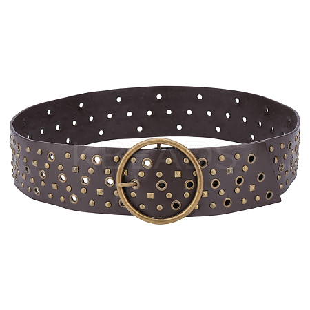 Antique Bronze Alloy Rivets PU Leather Wide Waist Belts AJEW-WH20098-074B-02-1