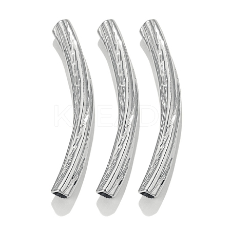 304 Stainless Steel Curved Tube Beads STAS-M071-03D-P-1
