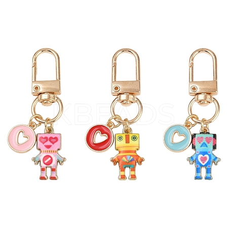 Robot Alloy Enamel Pendant Decoration HJEW-YW00068-1