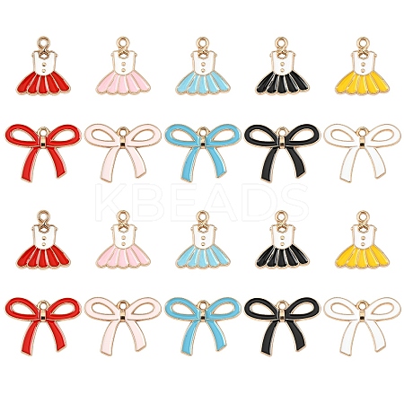 40Pcs 10 Styles Alloy Enamel Pendants ENAM-YW0005-63-1