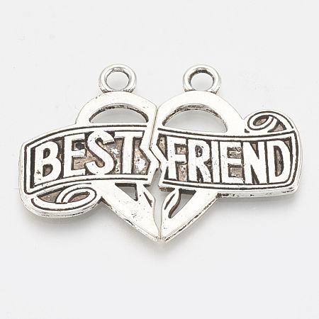 Tibetan Style Alloy Split Pendants TIBE-N001-02AS-LF-1