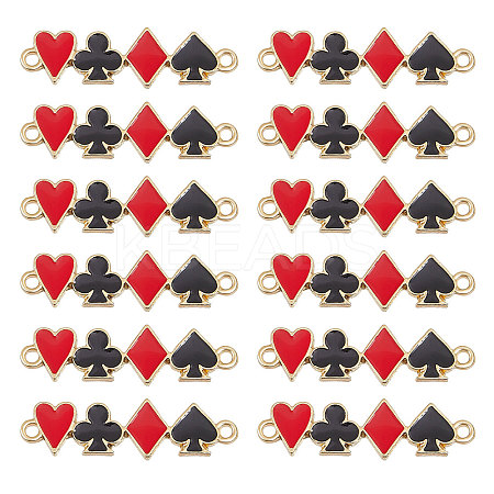 40Pcs Playing Theme Zine Alloy Enamel Connector Charms ENAM-CA0001-82-1