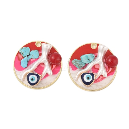 Rack Plating Alloy Enamel Pendants FIND-Z062-01G-04-1