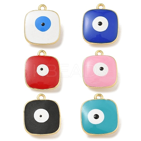 Rack Plating Brass Enamel Charms KK-G515-22G-1