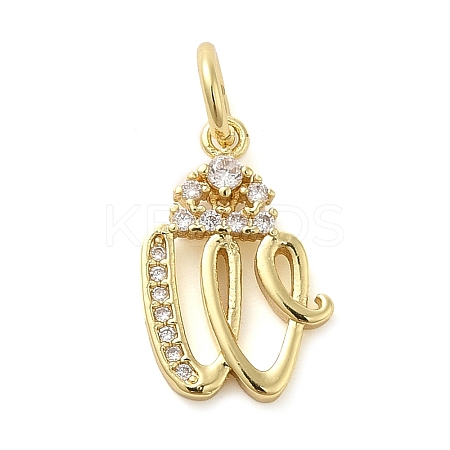 Brass Micro Pave Cubic Zirconia Pendants KK-M273-01G-W-1
