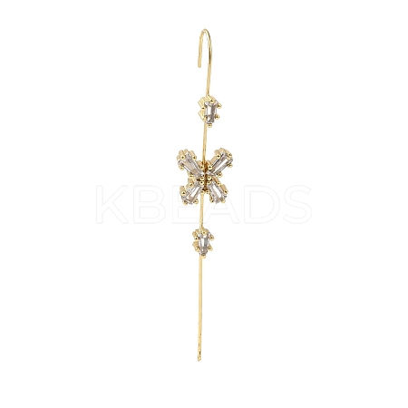 Brass Crystal Rhinestone Ear Wrap Crawler Hook Earrings for Women EJEW-C097-02G-01-1