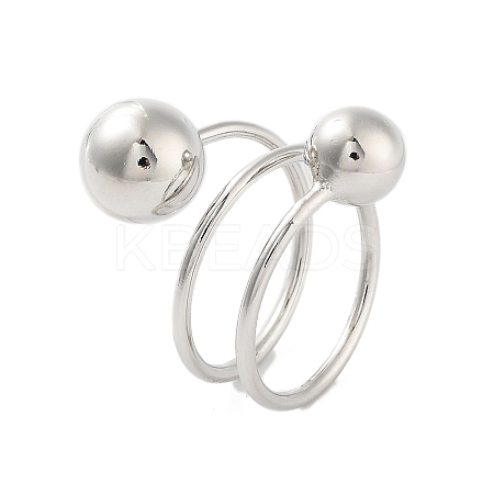 Rack Plating Brass Cuff Rings RJEW-D025-06P-1