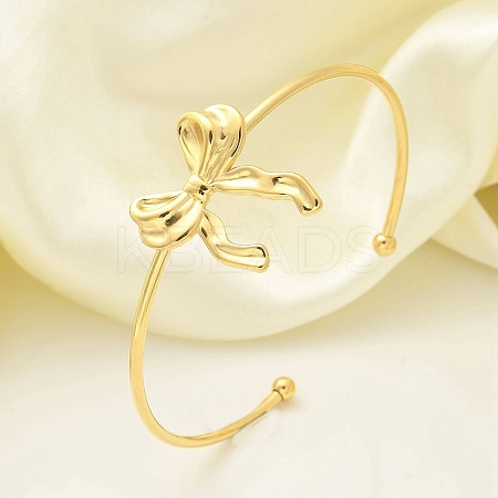 304 Stainless Steel Cuff Bangles BJEW-B107-01G-1