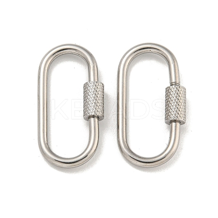Non-Tarnish 304 Stainless Steel Screw Carabiner Lock Charms STAS-C092-04E-P-1