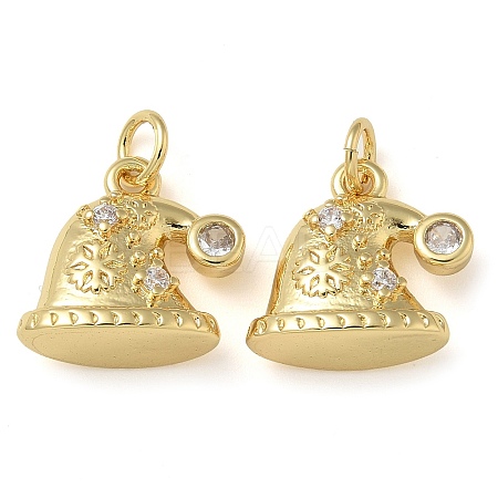 Rack Plating Brass Cubic Zirconia Pendants KK-K392-08G-1