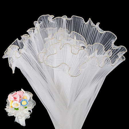 Wrinkled Wavy Polyester Flower Bouquets Wrapping Packaging FIND-WH0110-751B-1