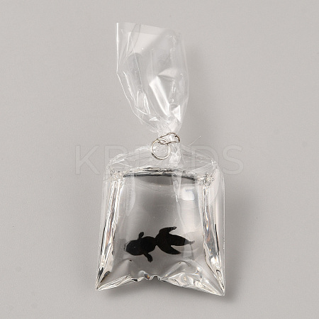 Transparent Resin Big Pendants RESI-TAC0018-28C-1
