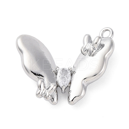 Brass Pave Cubic Zirconia Pendants KK-E793-28P-1