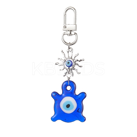 Evil Eye Lampwork Pendant Decorations HJEW-JM01996-01-1