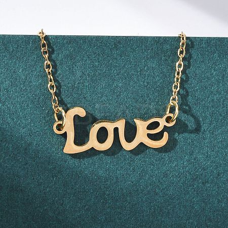 201 Stainless Steel Pendant Necklace for Women NJEW-F335-02G-07-1