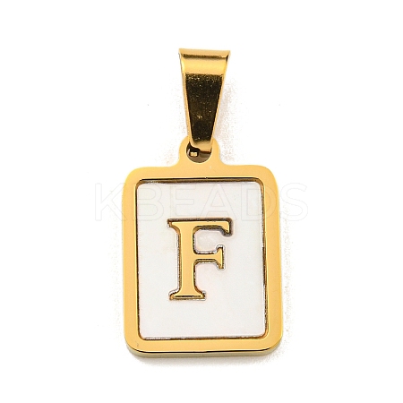 PVD Vacuum Plating 304 Stainless Steel Pave Natural White Shell Pendants STAS-S130-03G-F-1
