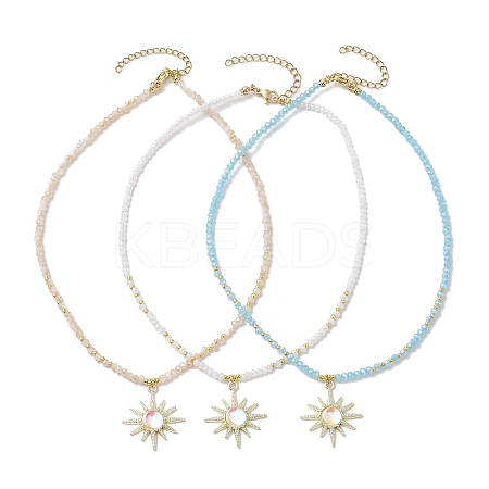 Glass Bead Necklaces NJEW-JN04688-1