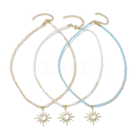 Glass Bead Necklaces NJEW-JN04688-1
