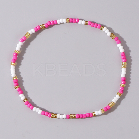 Boho Round Glass Seed Beaded Stretch Bracelets for Women NW8932-7-1