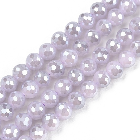Electroplate Glass Beads Strands EGLA-B013-01A-PL01-1