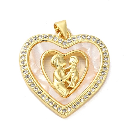 Mother's Day Brass Micro Pave Clear Cubic Zirconia Pendants FIND-Z041-21C-1