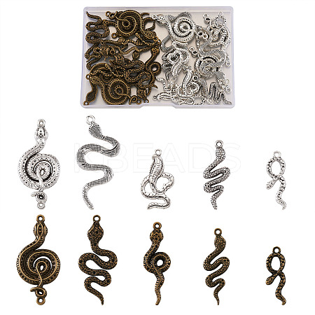 40 Pcs 10 Styles Alloy Pendants FIND-BT0001-01-1