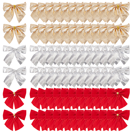 6 Sets 3 Colors Polyester Bowknot Decoration AJEW-HY0001-83-1