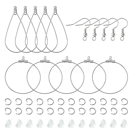 75Pcs 5 Styles 304 Stainless Steel Wire Pendants FIND-FS0002-25-1