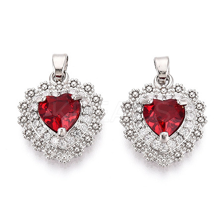 Brass Micro Pave Cubic Zirconia Pendants KK-T074-74P-1
