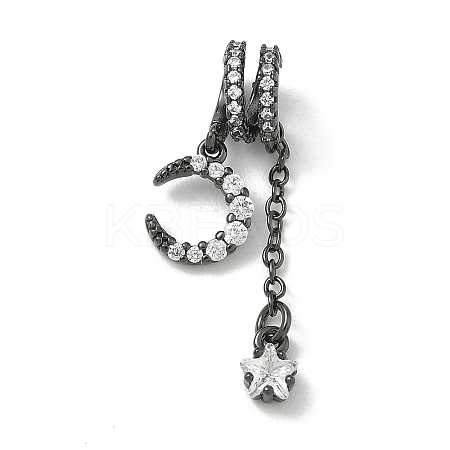 Brass Micro Pave Clear Cubic Zirconia Pendants CU-CBA9FFD-02B-1