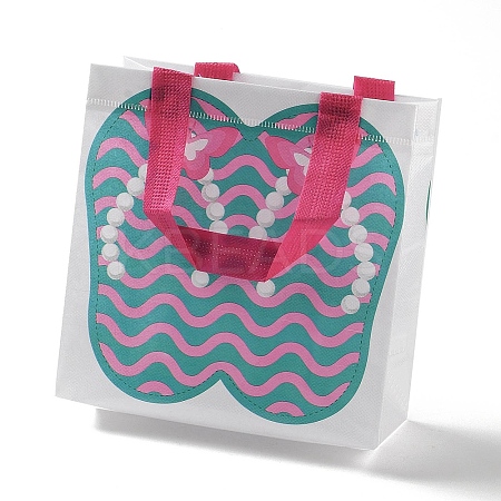 Summer Beach Theme Printed Flip Flops Non-Woven Reusable Folding Gift Bags with Handle LS-ABAG-F009-E08-1