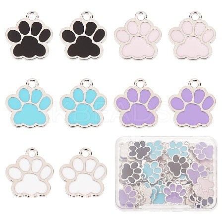 SUNNYCLUE 50Pcs 5 Style Alloy Enamel Pendants ENAM-SC0003-22-1