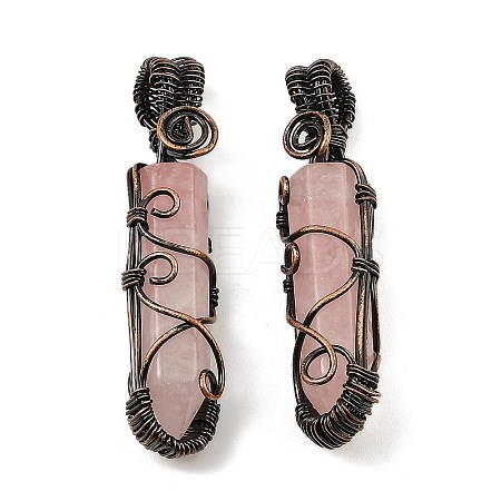 Natural Rose Quartz Pendants G-K338-28R-01-1