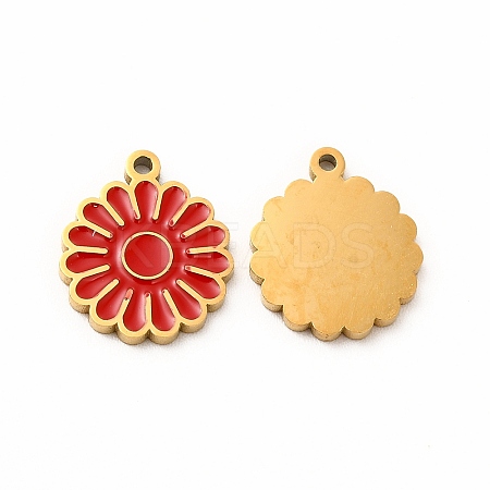 Ion Plating(IP) 304 Stainless Steel Enamel Charms STAS-F291-03G-01-1