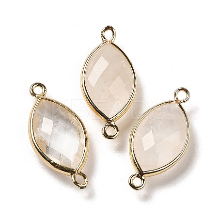 Natural Quartz Crystal Faceted Connector Charms G-K347-03G-14-1