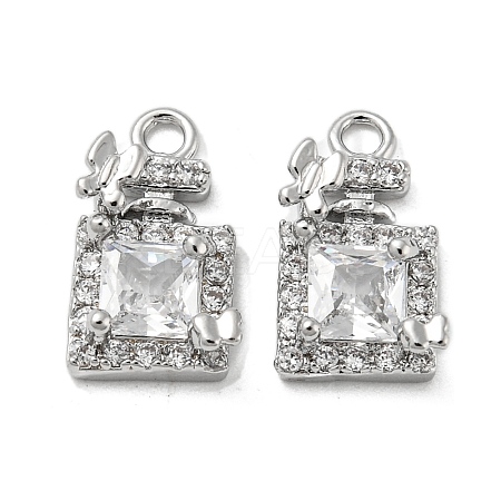 Brass Micro Pave Cubic Zirconia Pendants KK-H460-11P-1